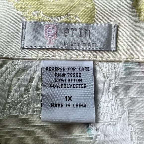 Erin London Jacket Blazer 1X Lime Green Shoulder Pads Light Colors Feminine - Picture 3 of 13